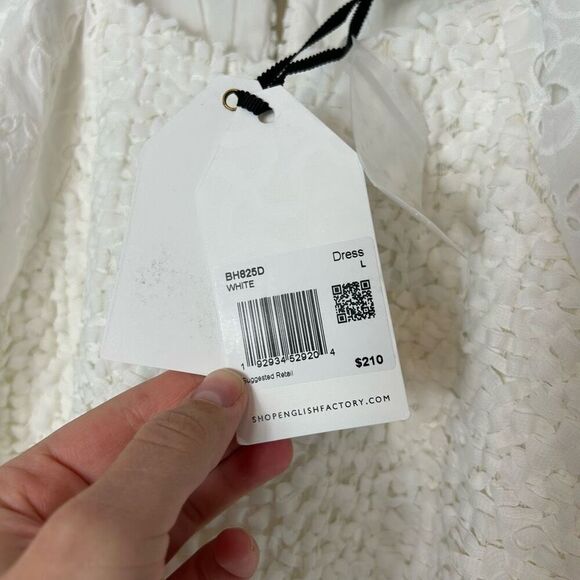 English factory NWT premium knit and embroidery combo dress eyelet size large - Picture 10 of 14